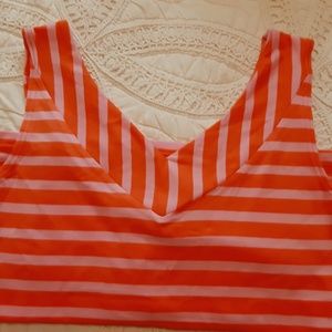 Pretty pink & coral striped Anti-Star tank top size Large